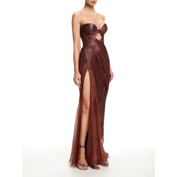Maria Lucia Hohan Zephyra Gown in Truffle | Evening Gowns | Coveti