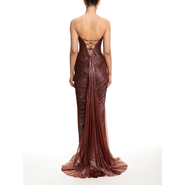 Maria Lucia Hohan Zephyra Gown in Truffle | Evening Gowns | Coveti