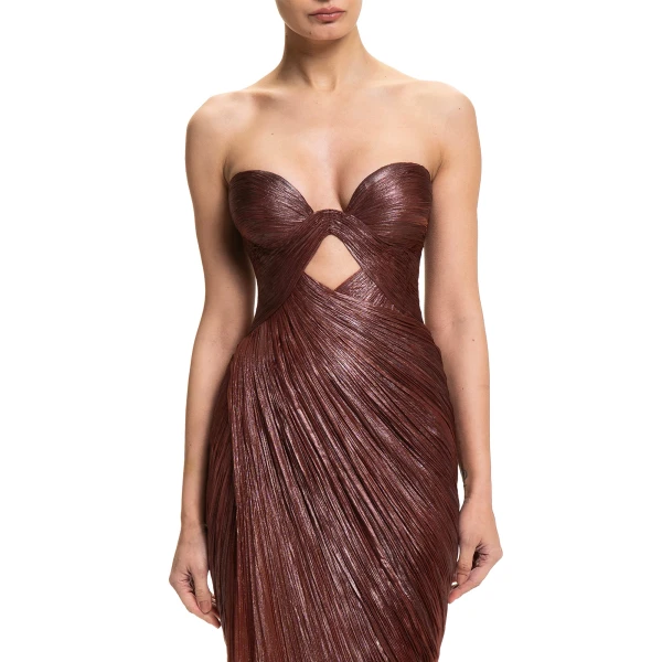 Maria Lucia Hohan Zephyra Gown in Truffle | Evening Gowns | Coveti
