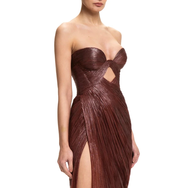 Maria Lucia Hohan Zephyra Gown in Truffle | Evening Gowns | Coveti
