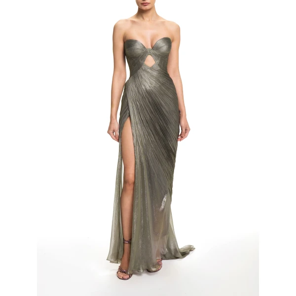 Maria Lucia Hohan Zephyra Gown in Woodsmoke | Evening Gowns | Coveti