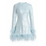 Markarian Althea Sequin and Feather Mini Dress | Mini Dresses | Coveti