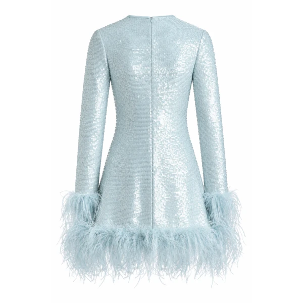 Markarian Althea Sequin and Feather Mini Dress, view 3 | Mini Dresses | Coveti