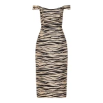 Markarian Amina Zebra-Striped Midi Dress | Midi Dresses | Coveti