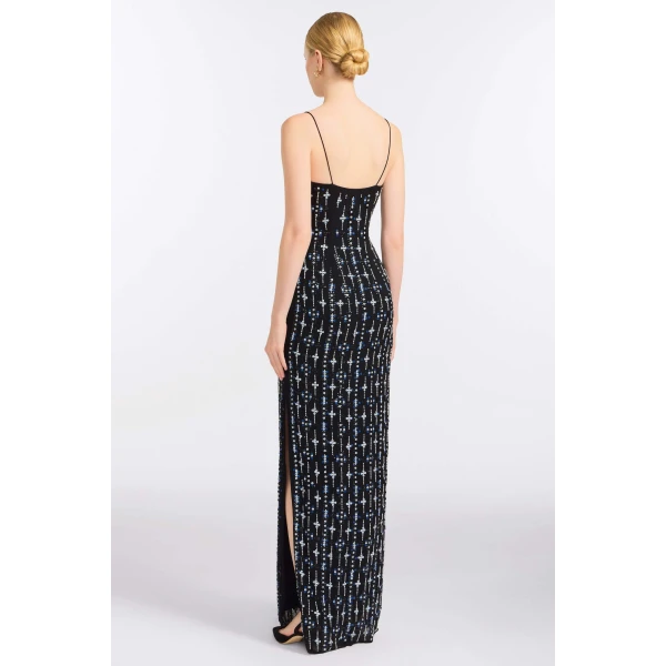 Markarian Aziza Beaded Slip Gown, view 4 | Evening Gowns | Coveti