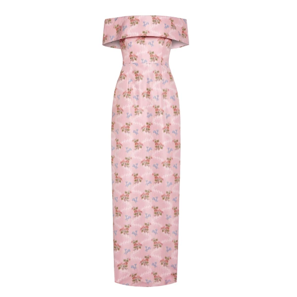 Clover Pink Bouquet Ikat Gown