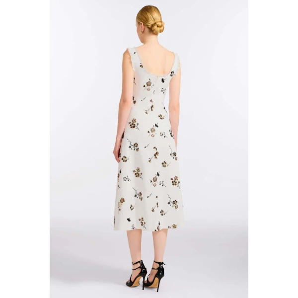 Markarian Coquette Sequined Cotton Midi Dress, view 4 | Midi Dresses | Coveti