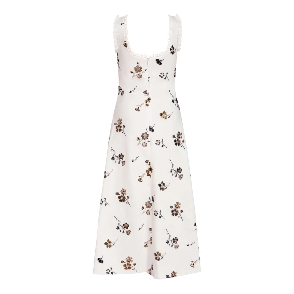 Markarian Coquette Sequined Cotton Midi Dress, view 5 | Midi Dresses | Coveti