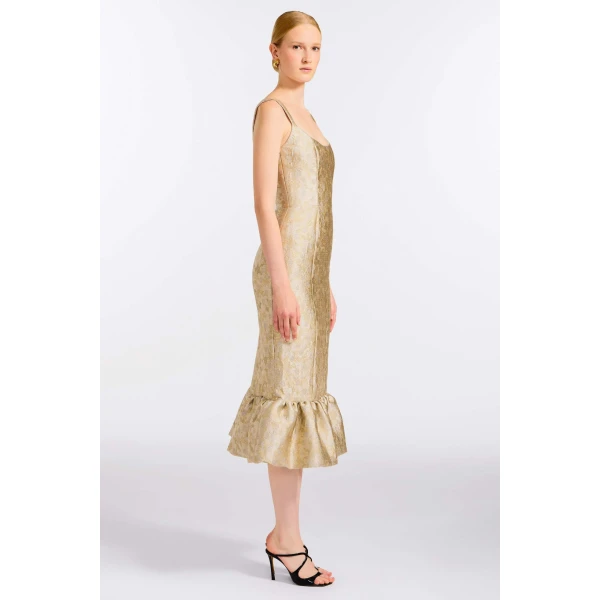 Markarian Ginevra Silver Midi Dress, view 3 | Midi Dresses | Coveti