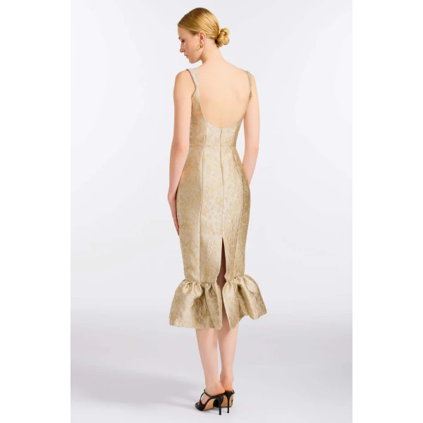 Markarian Ginevra Silver Midi Dress, view 4 | Midi Dresses | Coveti