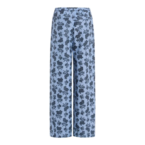 Markarian Ila Navy Bouquet Trouser, view 2 | Wide leg pants | Coveti