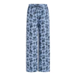Markarian Ila Navy Bouquet Trouser | Wide leg pants | Coveti