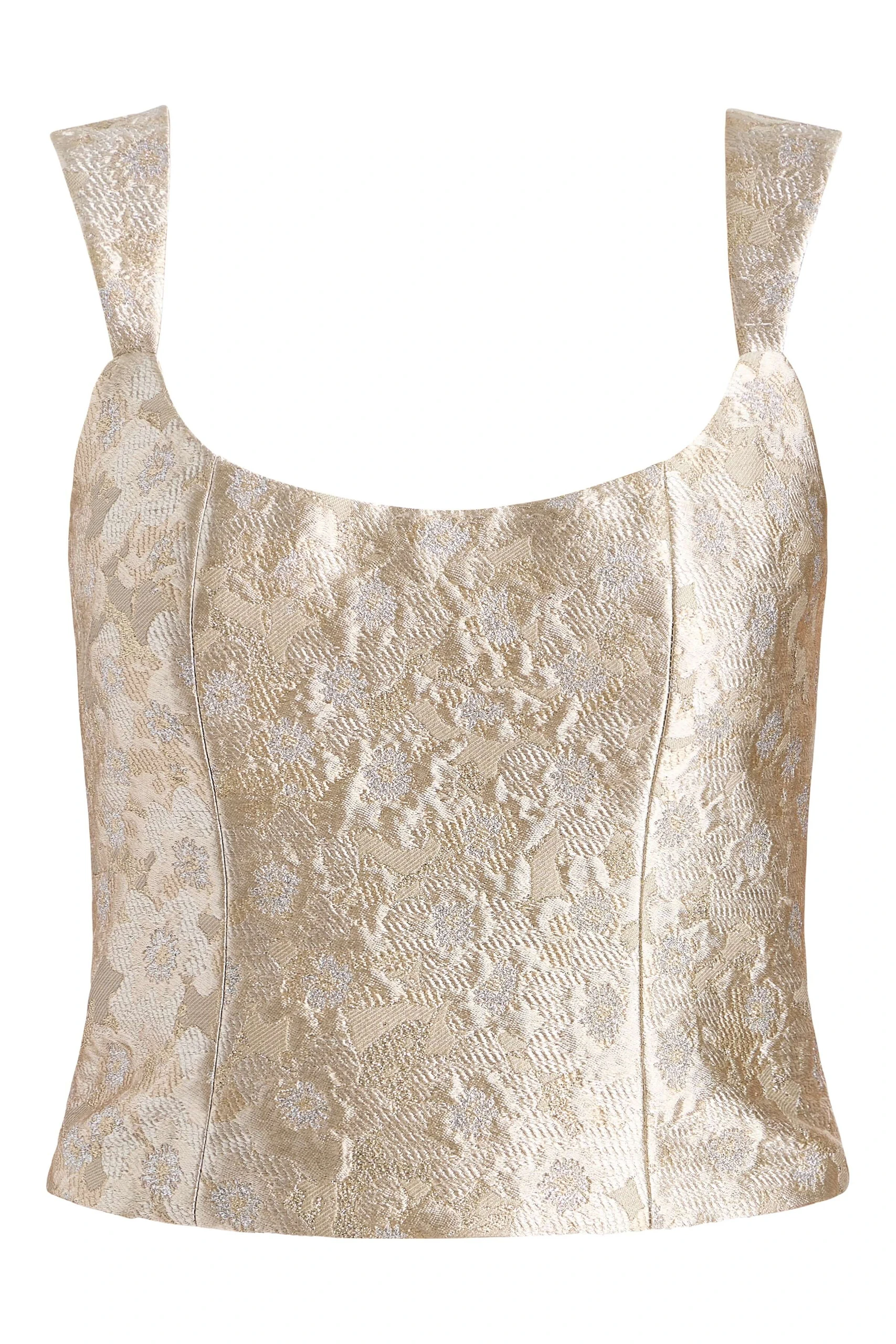 Markarian Maisie Silver Corset Top Markarian Maisie Silver Corset Top | Sleeveless | Coveti
