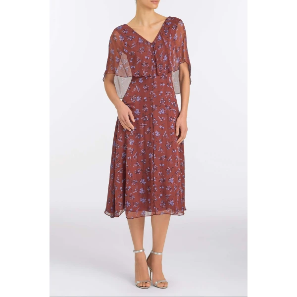 Markarian Marina Maroon Midi Dress, view 2 | Midi Dresses | Coveti