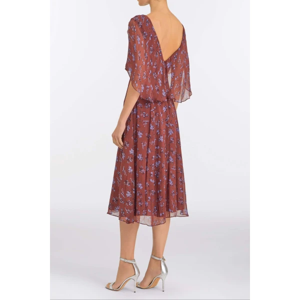 Markarian Marina Maroon Midi Dress, view 4 | Midi Dresses | Coveti