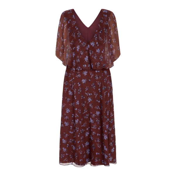 Markarian Marina Maroon Midi Dress, view 5 | Midi Dresses | Coveti
