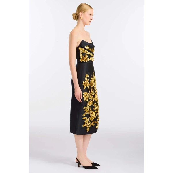 Markarian Mirage Sequin Embellished Midi Skirt, view 3 | Midi Skirts | Coveti