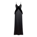 Markarian Neroli Black Satin and Velvet Gown | Evening Gowns | Coveti