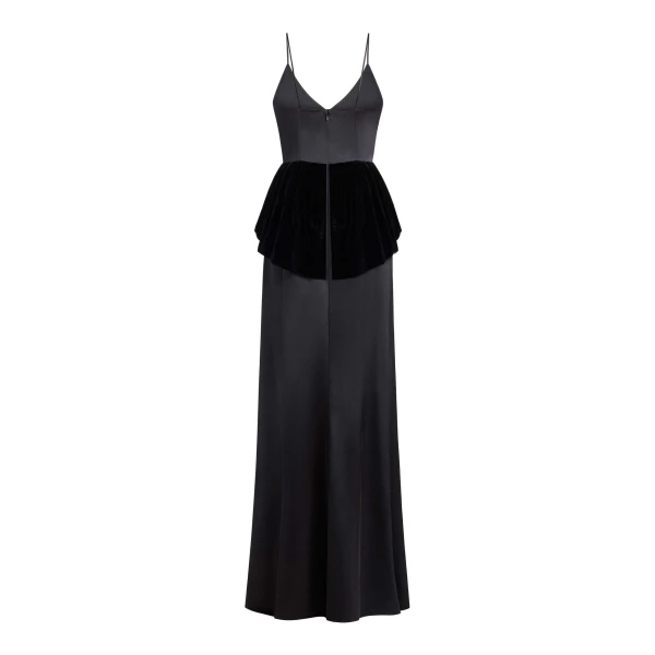Markarian Neroli Black Satin and Velvet Gown, view 5 | Evening Gowns | Coveti