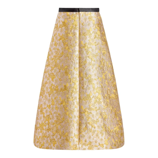 Markarian Pia Gold Midi Skirt, view 5 | Midi Skirts | Coveti