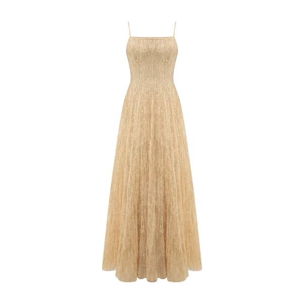 Marmar Halim A-Line Pleated Lace Dress | Evening Gowns | Coveti