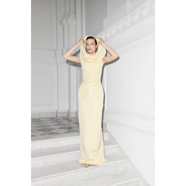 Marmar Halim Asymmetrical Draped Taffeta Dress | Evening Gowns | Coveti