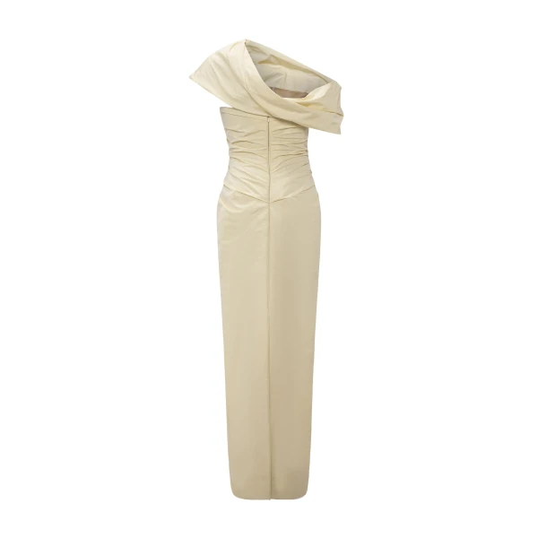 Marmar Halim Asymmetrical Draped Taffeta Dress | Evening Gowns | Coveti