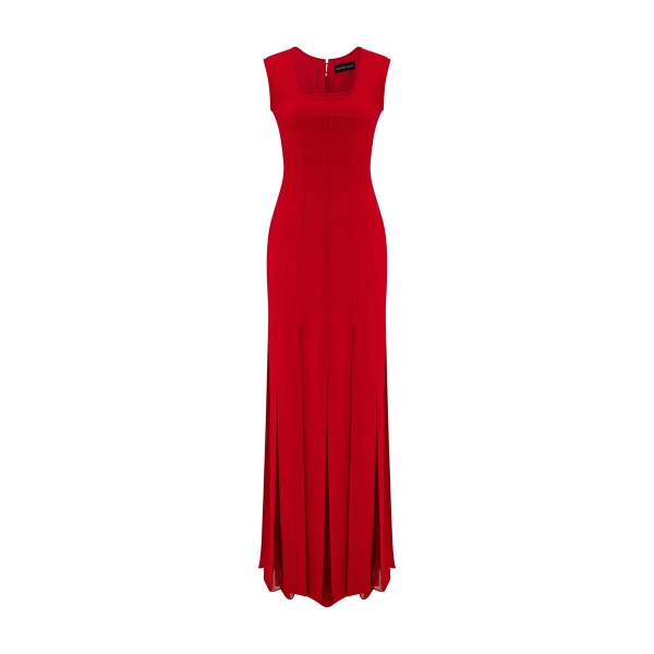 Marmar Halim Crepe Dress With Detailed Chiffon | Evening Gowns | Coveti