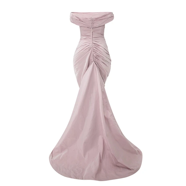 Marmar Halim Off-Shoulder Draped Taffeta Dress | Evening Gowns | Coveti