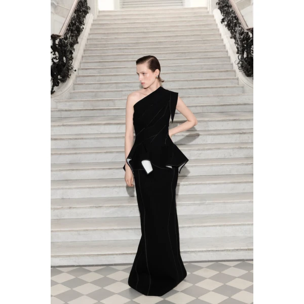 Marmar Halim One-Shoulder Crepe Dress | Evening Gowns | Coveti
