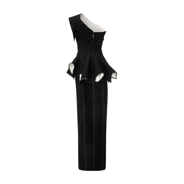 Marmar Halim One-Shoulder Crepe Dress | Evening Gowns | Coveti