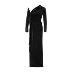Marmar Halim Straight-Cut Crepe Dress With Embroidery | Evening Gowns | Coveti