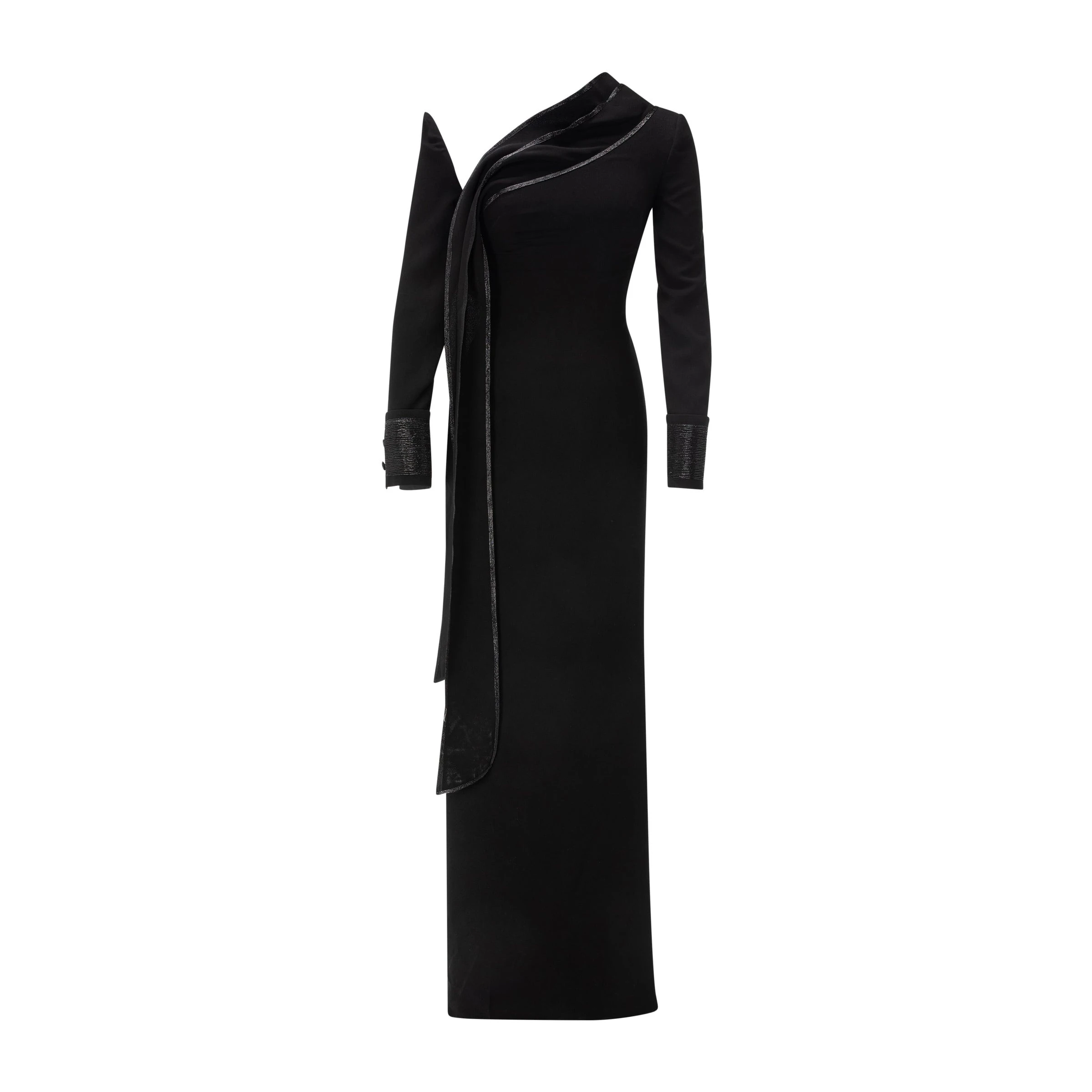Marmar Halim Straight-Cut Crepe Dress With Embroidery Marmar Halim Straight-Cut Crepe Dress With Embroidery | Evening Gowns | Coveti