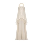 Marmar Halim Strapless Silk Chiffon Dress With Embroidery | Evening Gowns | Coveti