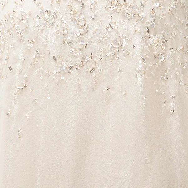 Marmar Halim Strapless Silk Chiffon Dress With Embroidery | Evening Gowns | Coveti