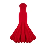 Marmar Halim Strapless Taffeta Fish-Cut Dress | Evening Gowns | Coveti