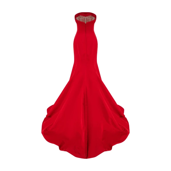 Marmar Halim Strapless Taffeta Fish-Cut Dress | Evening Gowns | Coveti