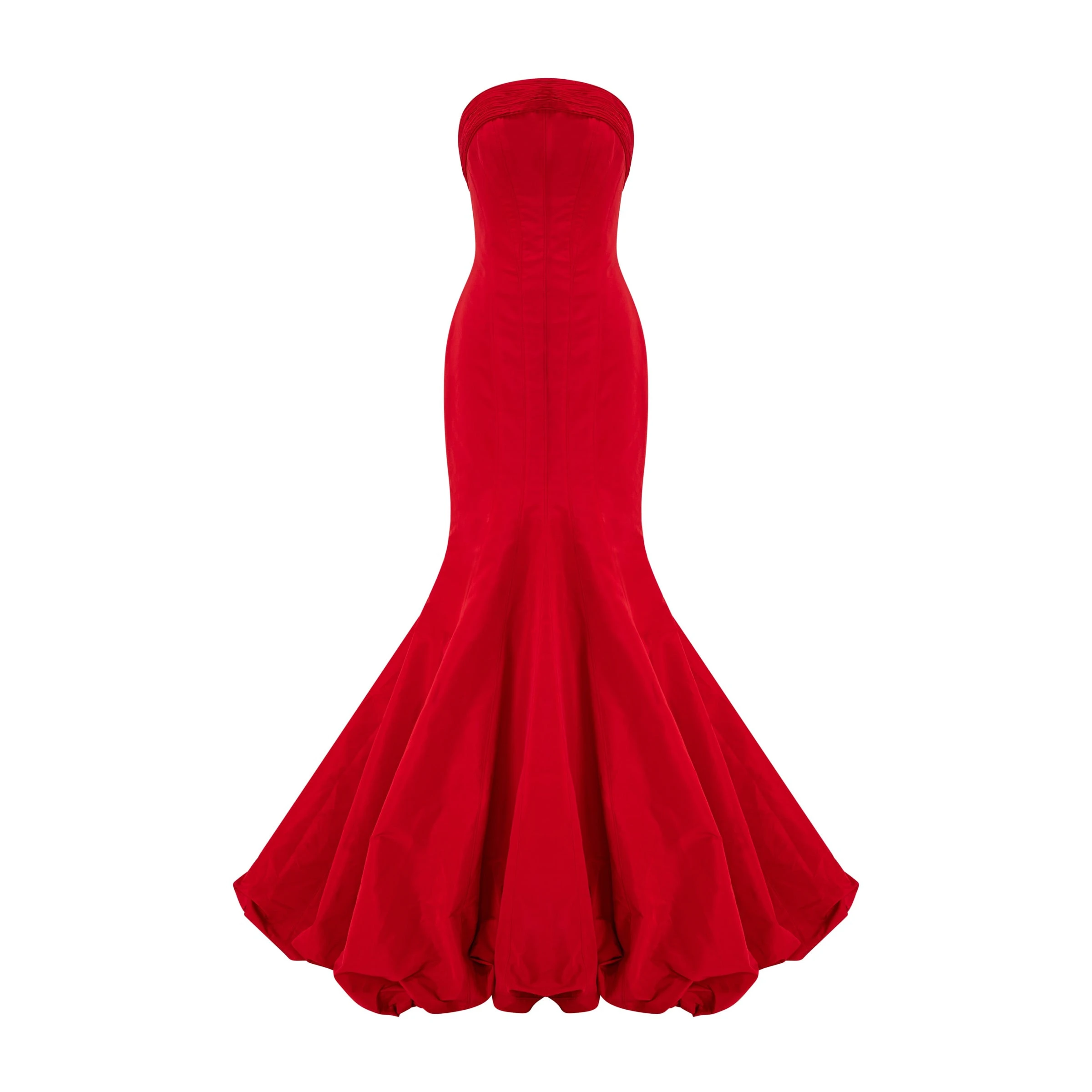 Marmar Halim Strapless Taffeta Fish-Cut Dress Marmar Halim Strapless Taffeta Fish-Cut Dress | Evening Gowns | Coveti