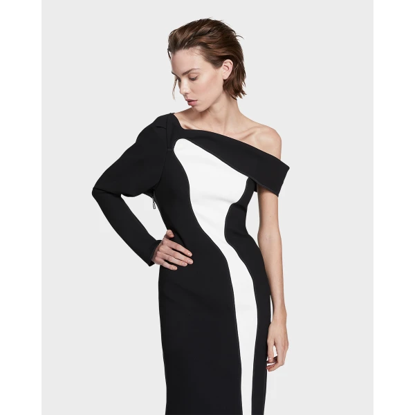 Maticevski Catapult Dress in Black | Midi Dresses | Coveti