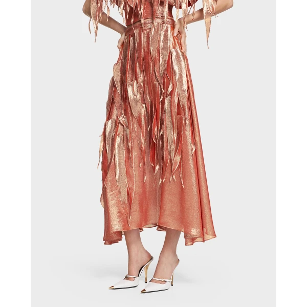 Maticevski Furnace Skirt in Orange | Maxi Skirts | Coveti