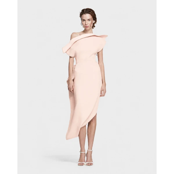 Maticevski Invoke Dress in Orange | Midi Dresses | Coveti