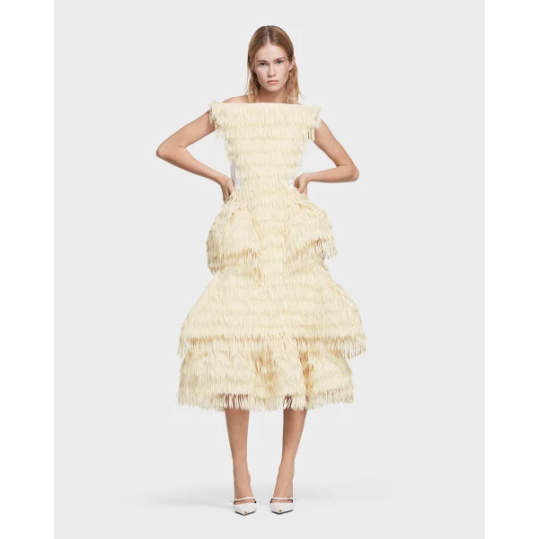 Maticevski Kismet Dress in Ivory | Midi Dresses | Coveti