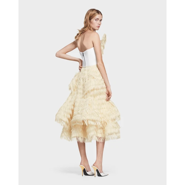 Maticevski Kismet Dress in Ivory | Midi Dresses | Coveti
