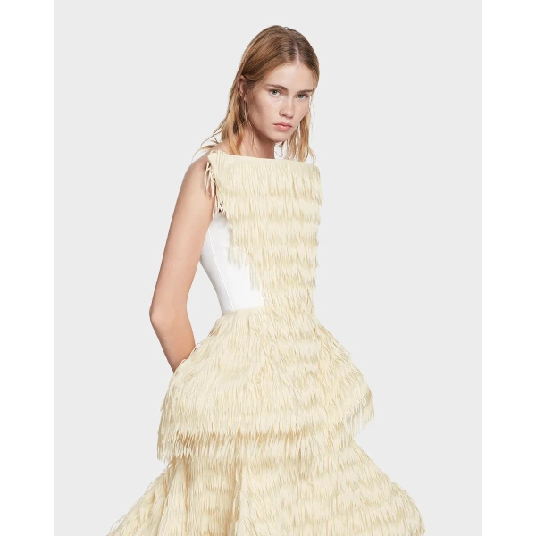 Maticevski Kismet Dress in Ivory | Midi Dresses | Coveti
