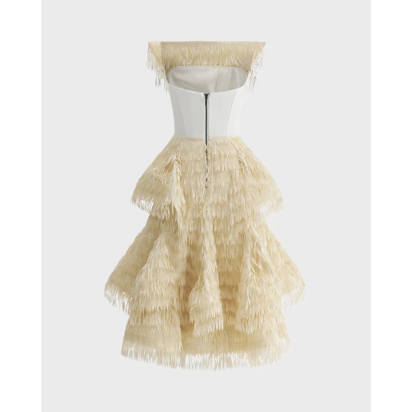 Maticevski Kismet Dress in Ivory | Midi Dresses | Coveti