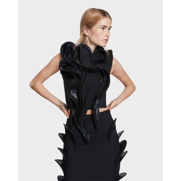Maticevski Lavish Bodice in Black | Tops | Coveti