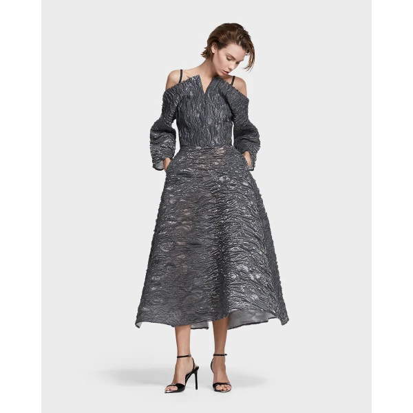 Maticevski Phantom Dress in Grey | Midi Dresses | Coveti