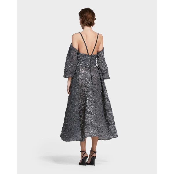 Maticevski Phantom Dress in Grey | Midi Dresses | Coveti