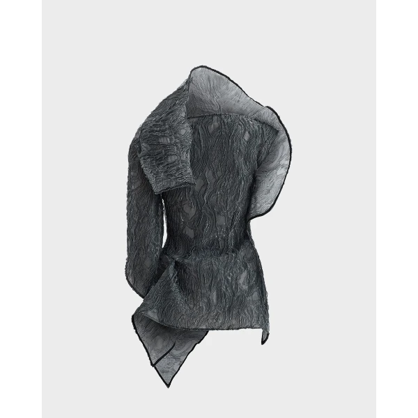 Maticevski Scintilla Top in Grey | Off The Shoulder | Coveti