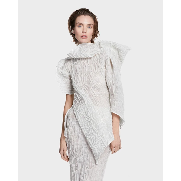 Maticevski Scintilla Top in White | Off The Shoulder | Coveti